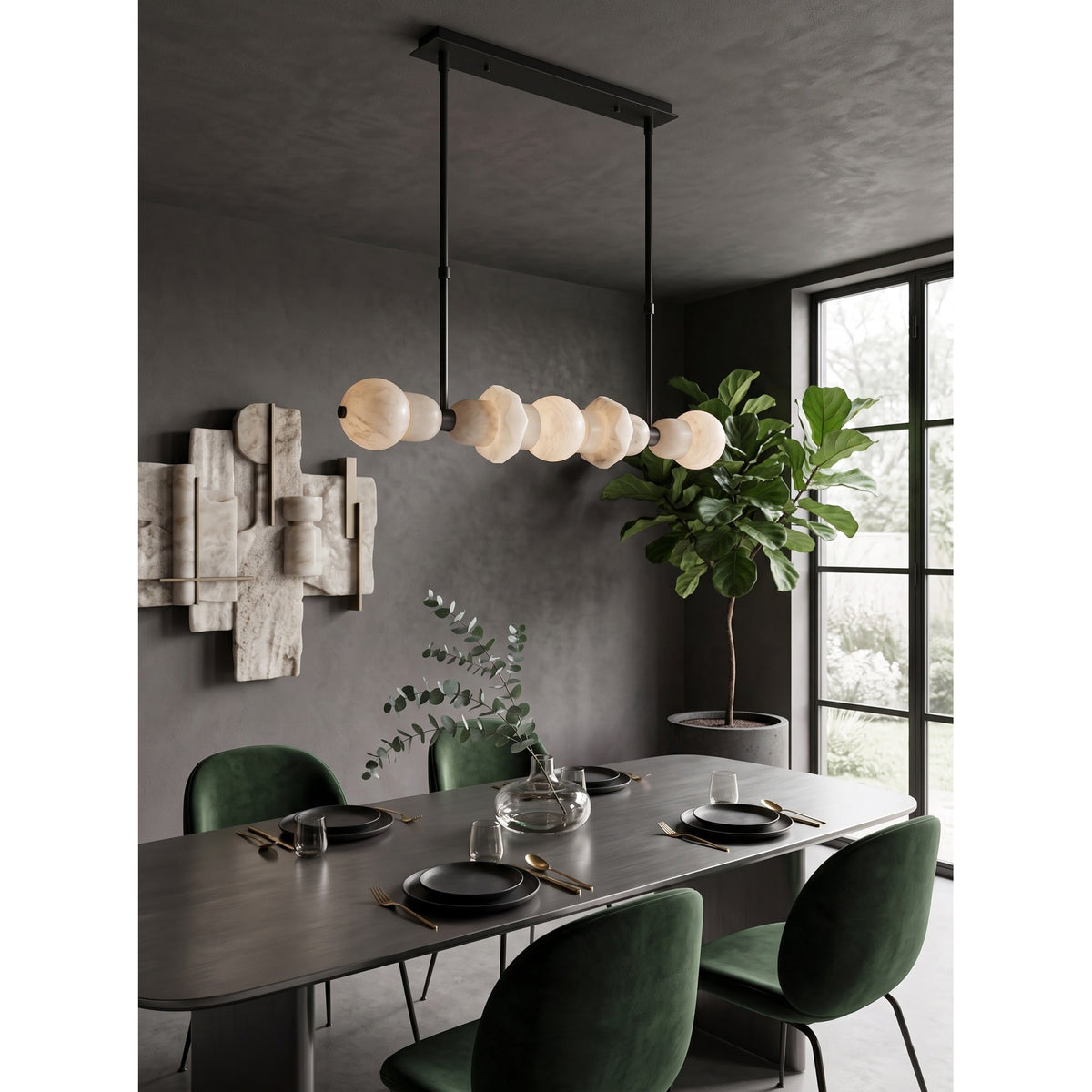 Radilum Belmont Alabaster Linear Chandelier