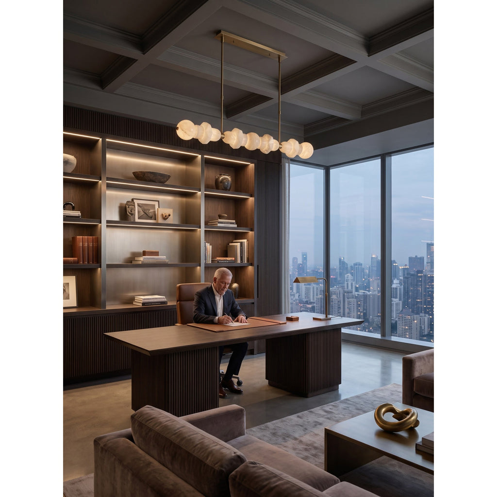 Radilum Belmont Alabaster Linear Chandelier