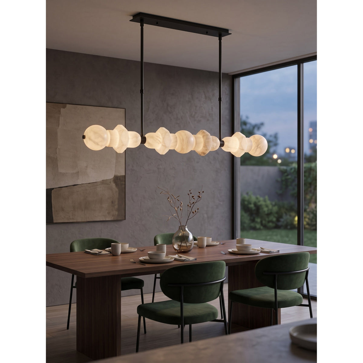 Radilum Belmont Alabaster Linear Chandelier