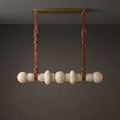 Radilum Belmont Leather Alabaster Linear Chandelier