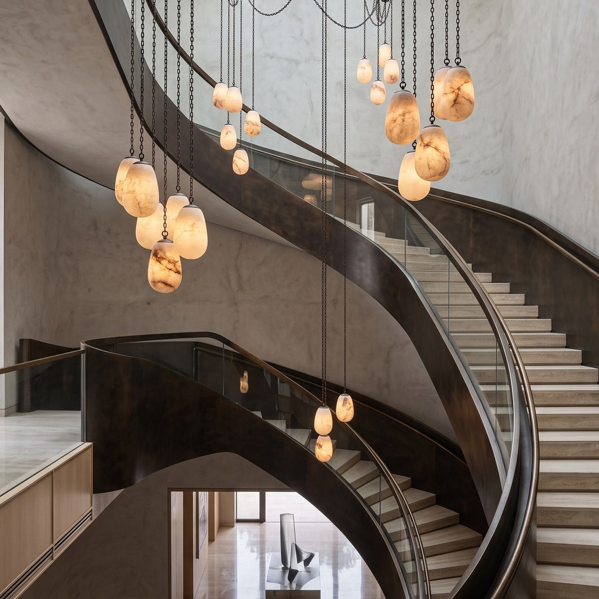 Radilum Bruckner Chain Alabaster Chandelier