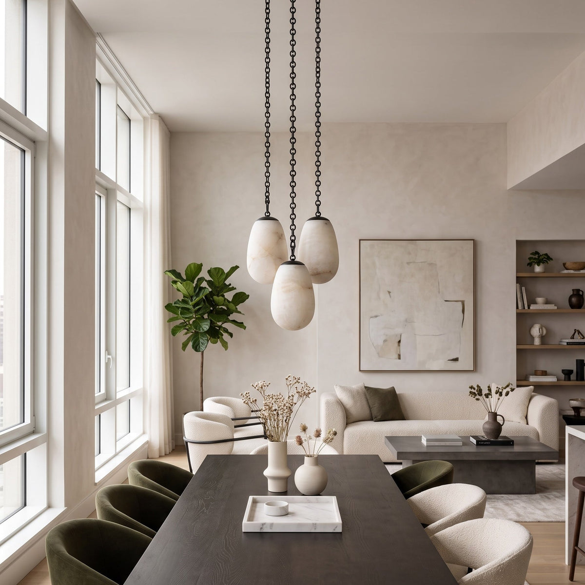 Radilum Bruckner Chain Alabaster Chandelier