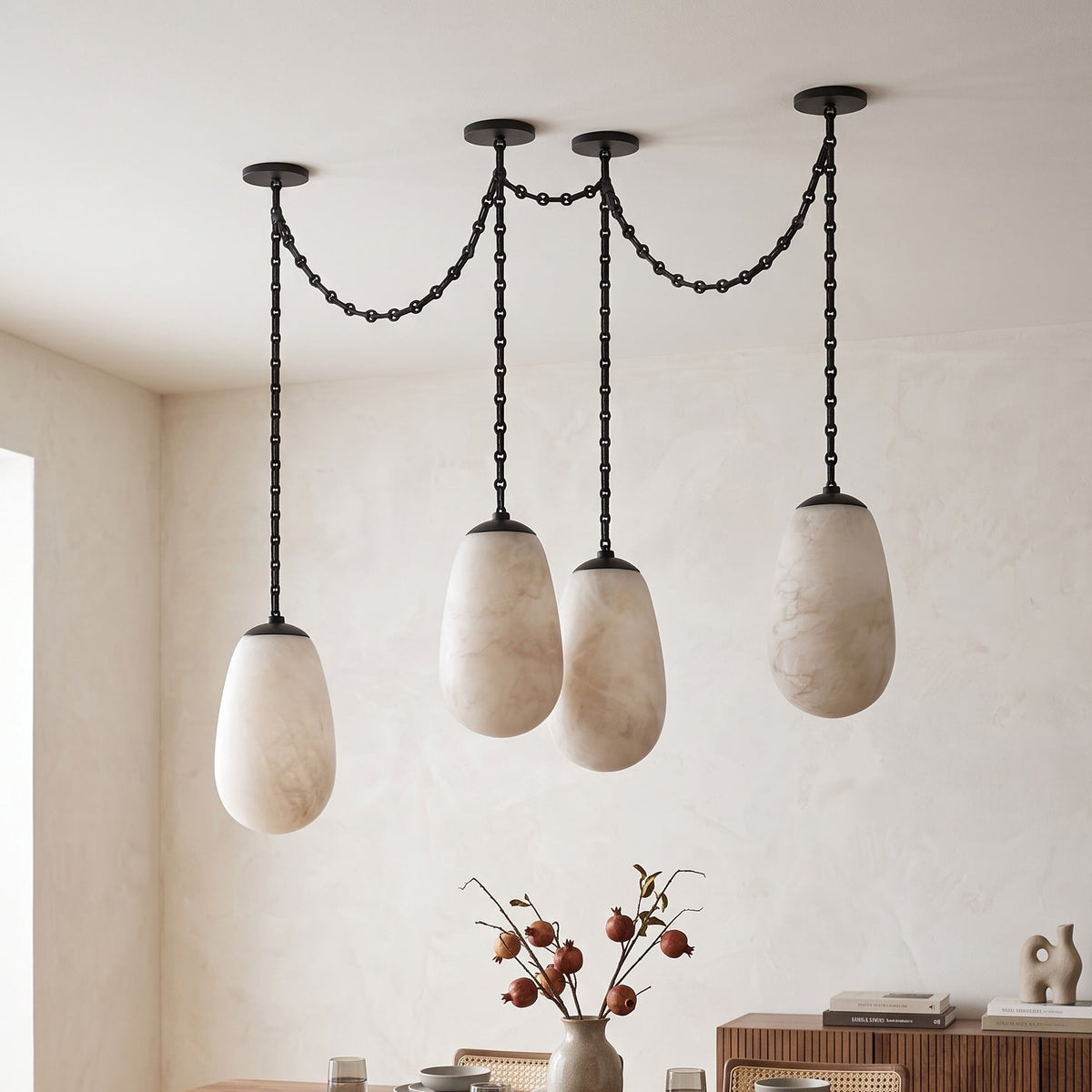 Radilum Bruckner Chain Alabaster Chandelier