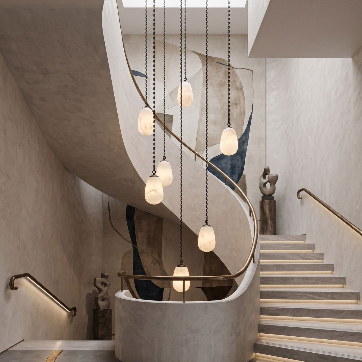 Radilum Bruckner Chain Alabaster Chandelier