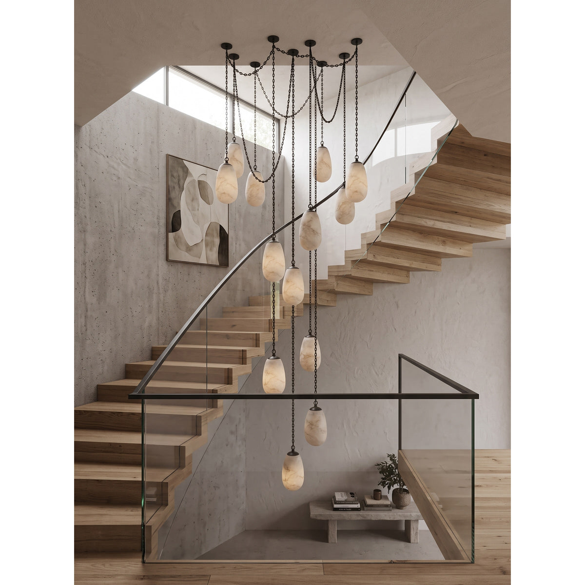 Radilum Bruckner Chain Alabaster Chandelier