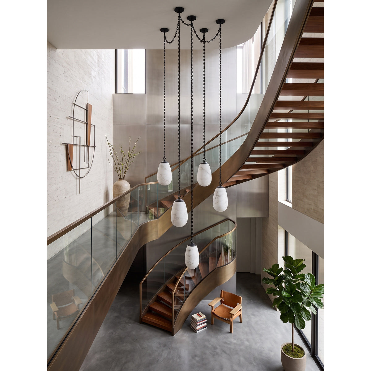 Radilum Bruckner Chain Alabaster Chandelier