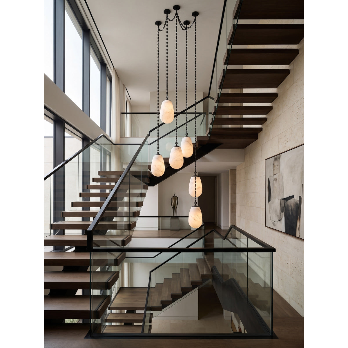 Radilum Bruckner Chain Alabaster Chandelier