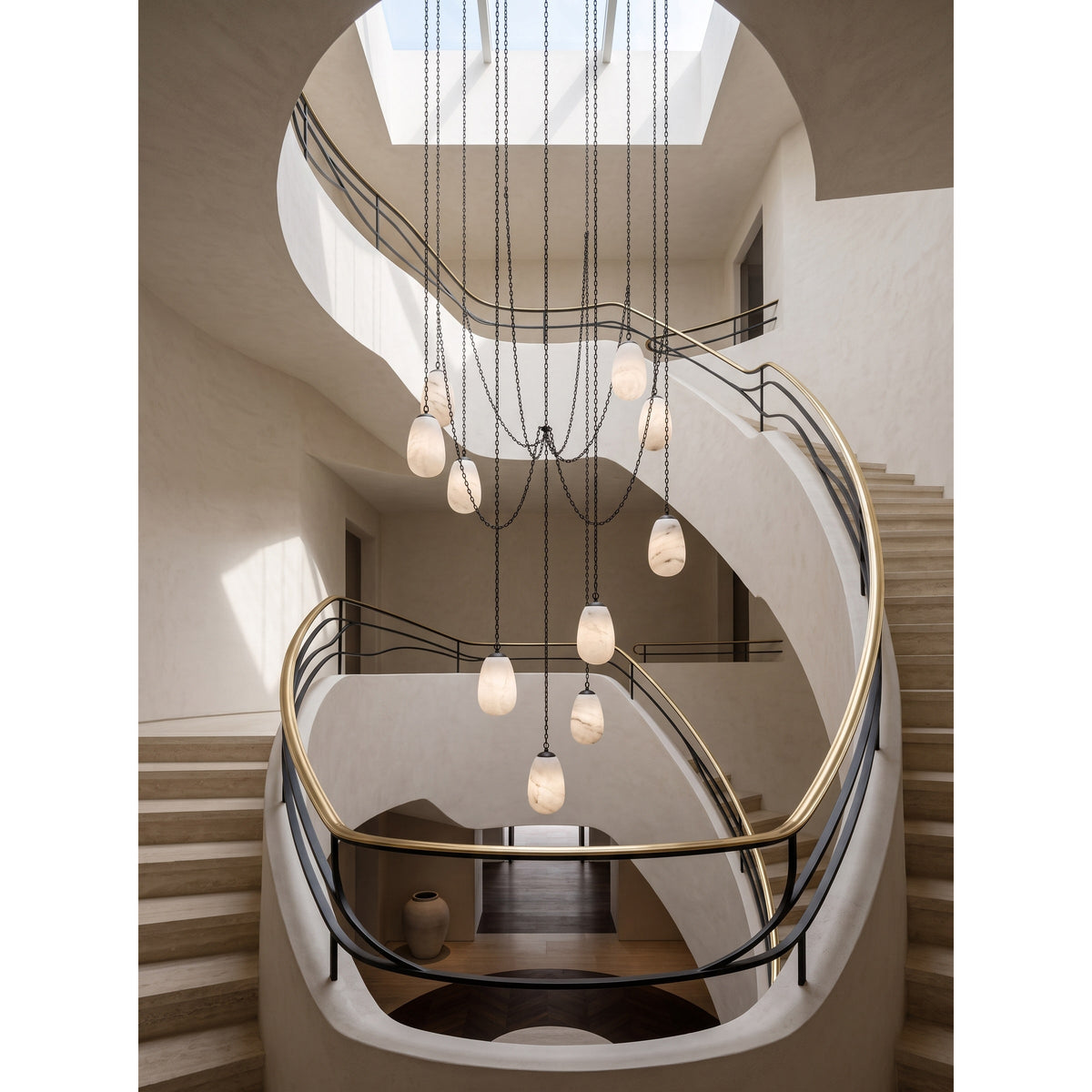 Radilum Bruckner Chain Alabaster Chandelier
