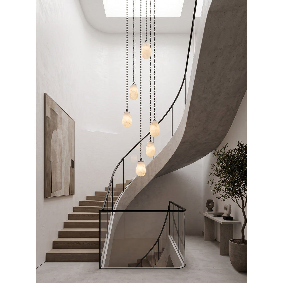 Radilum Bruckner Chain Alabaster Chandelier