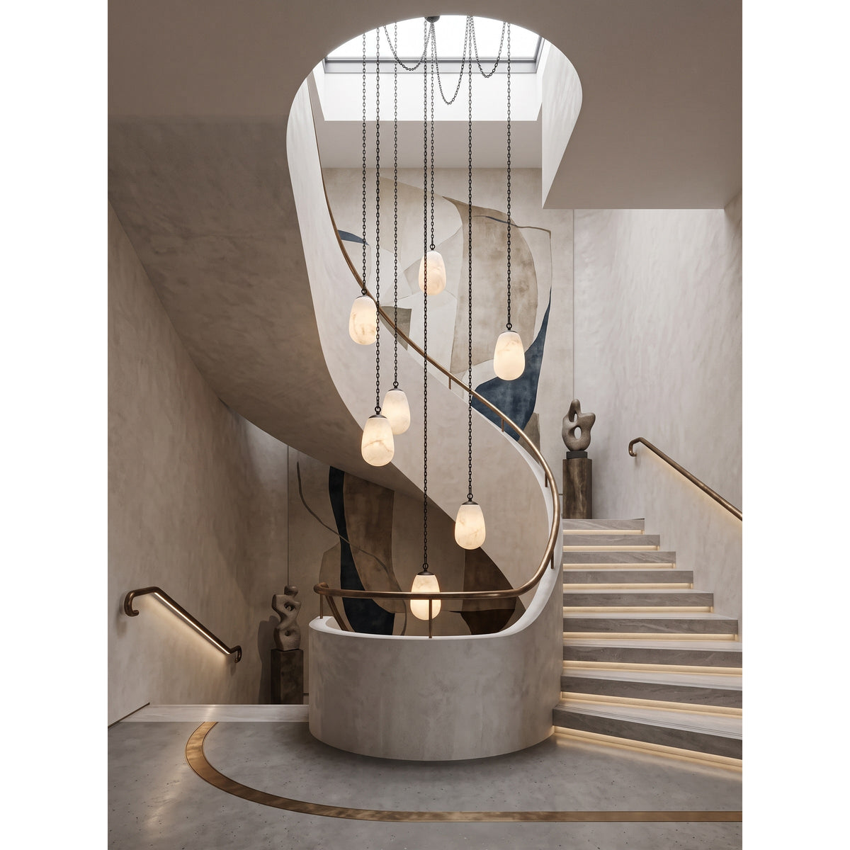 Radilum Bruckner Chain Alabaster Chandelier