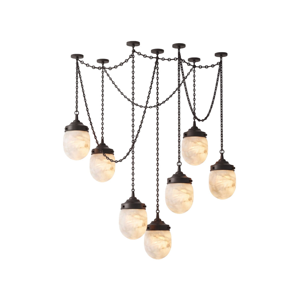 Radilum Bullet Chain Alabaster Chandelier