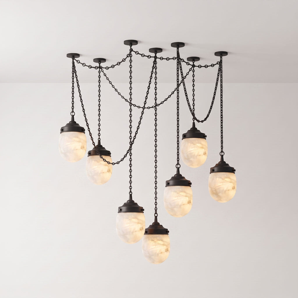 Radilum Bullet Chain Alabaster Chandelier