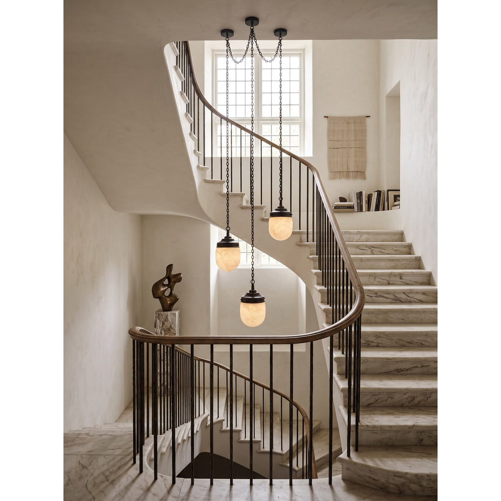 Radilum Bullet Chain Alabaster Chandelier