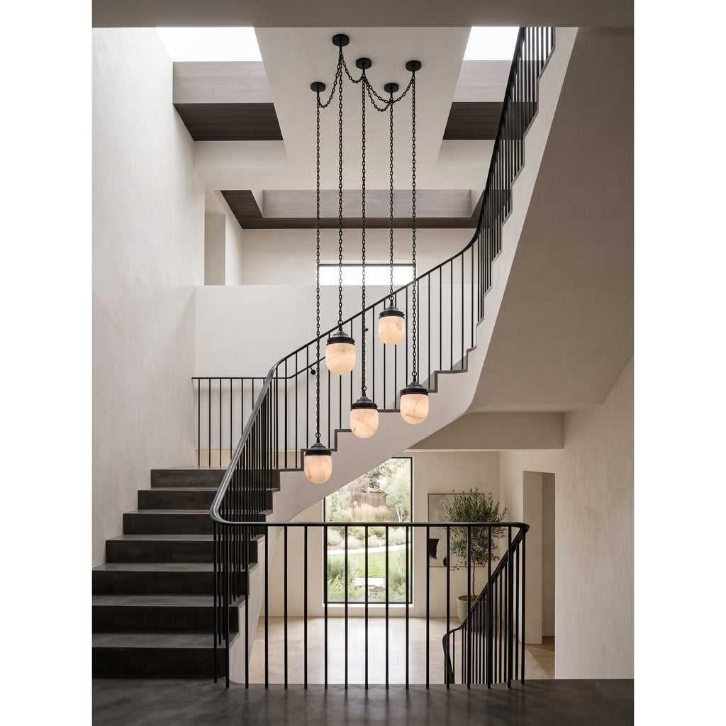 Radilum Bullet Chain Alabaster Chandelier