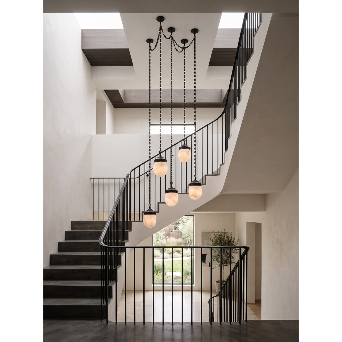 Radilum Bullet Chain Alabaster Chandelier