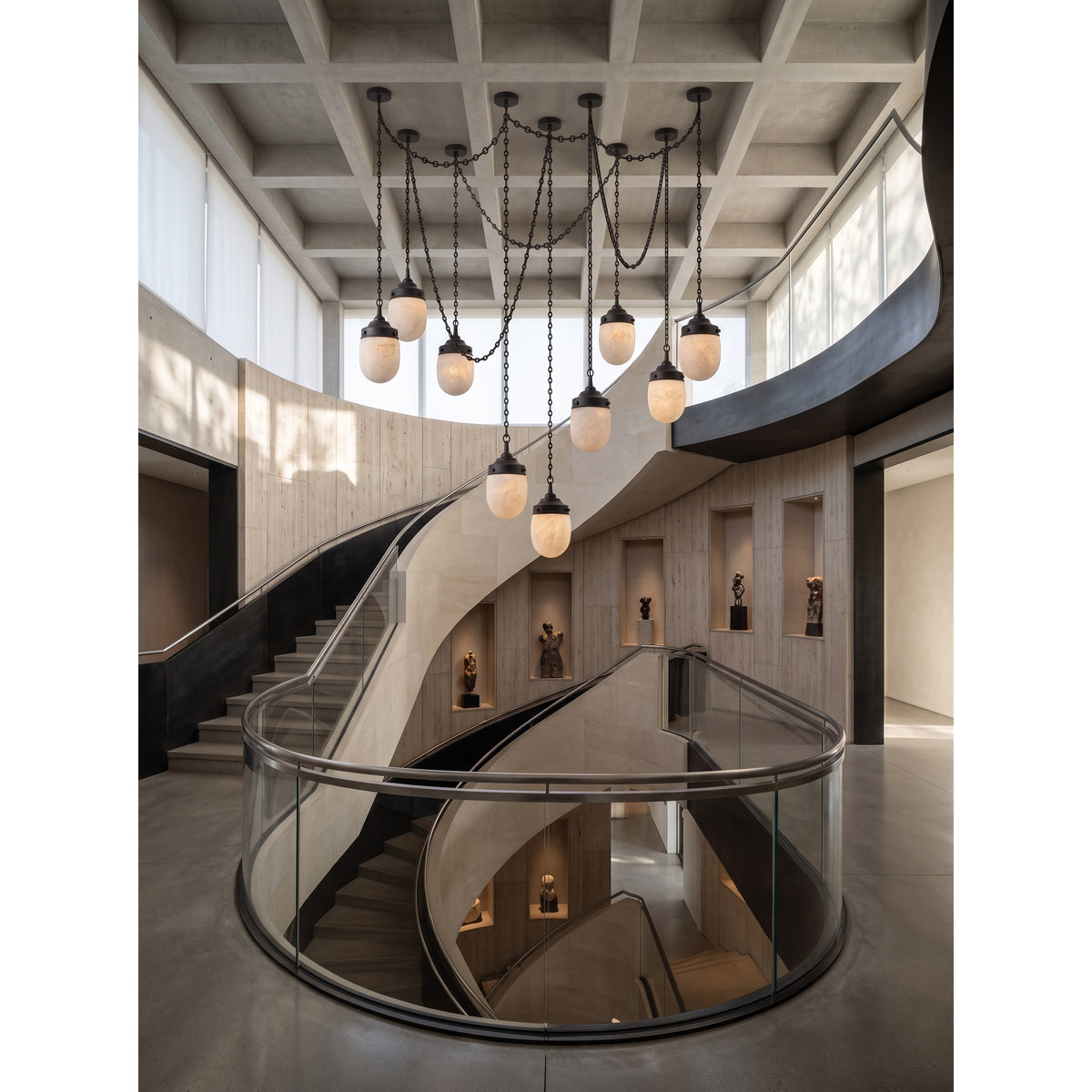 Radilum Bullet Chain Alabaster Chandelier