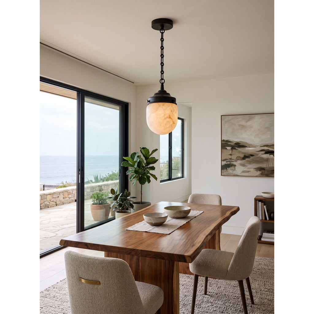 Radilum Bullet Chain Alabaster Chandelier
