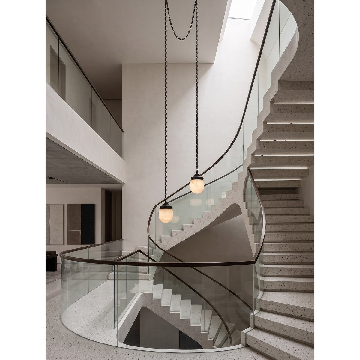 Radilum Bullet Chain Alabaster Chandelier