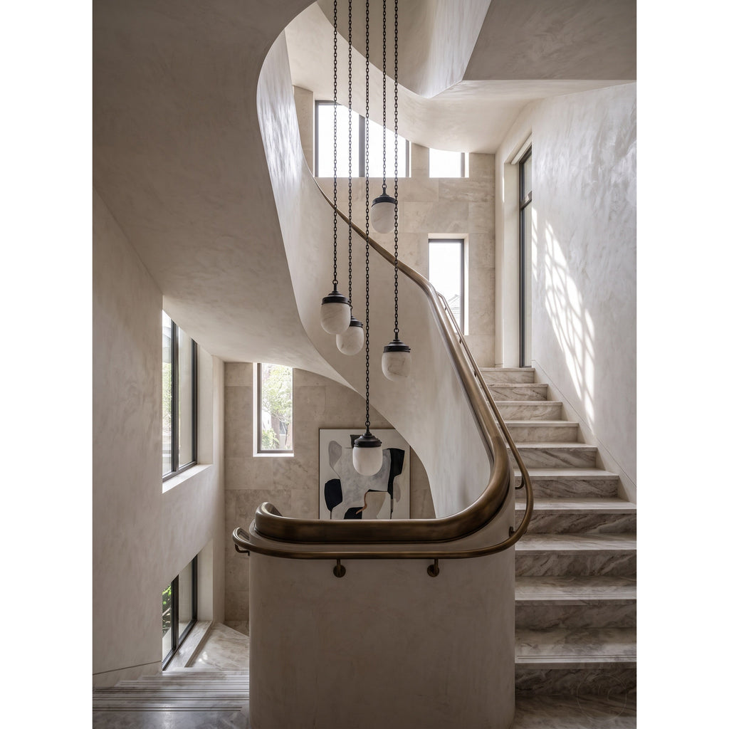 Radilum Bullet Chain Alabaster Chandelier