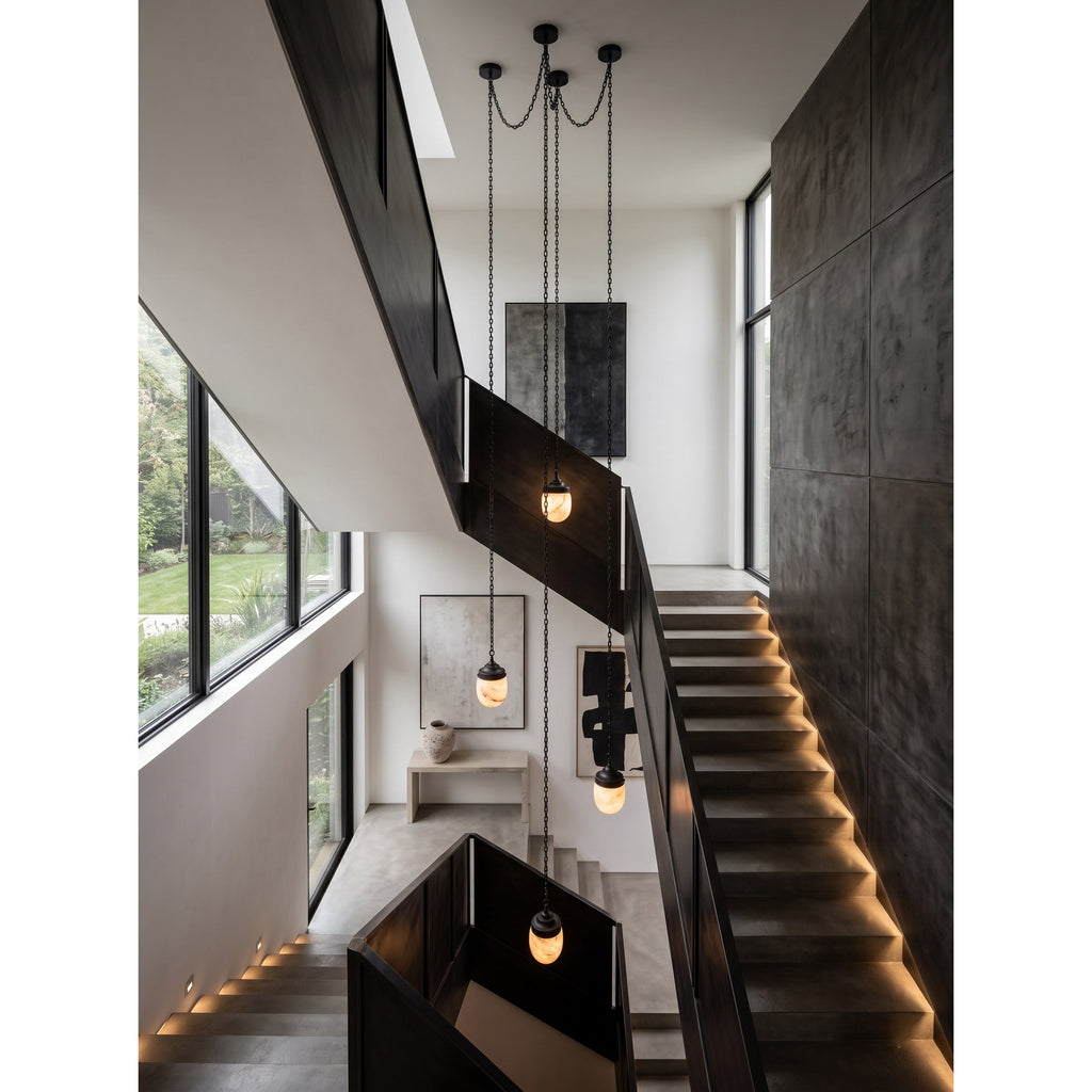 Radilum Bullet Chain Alabaster Chandelier