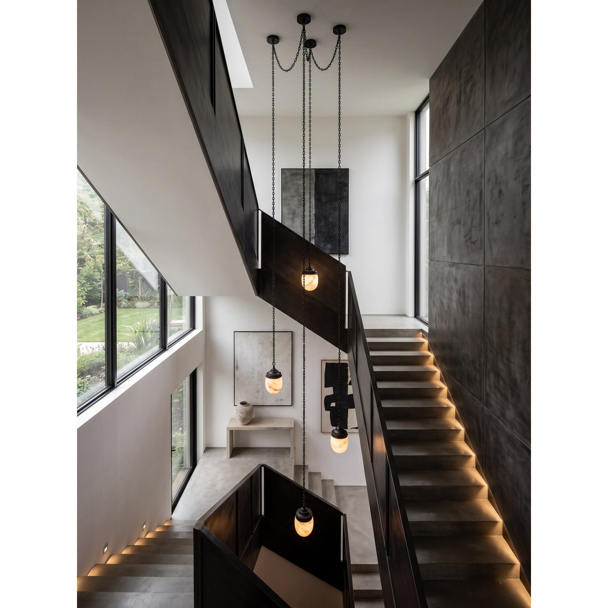 Radilum Bullet Chain Alabaster Chandelier