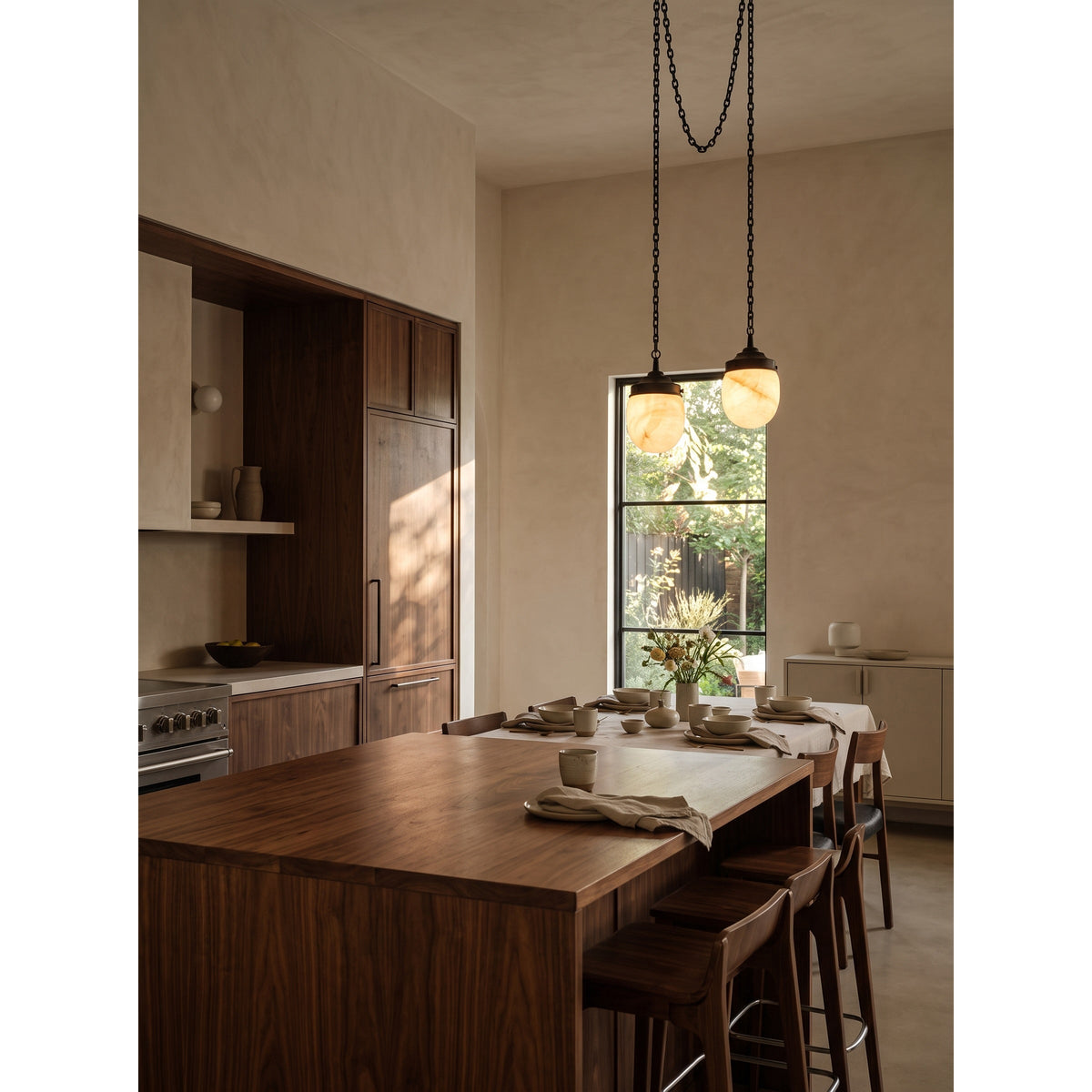 Radilum Bullet Chain Alabaster Chandelier