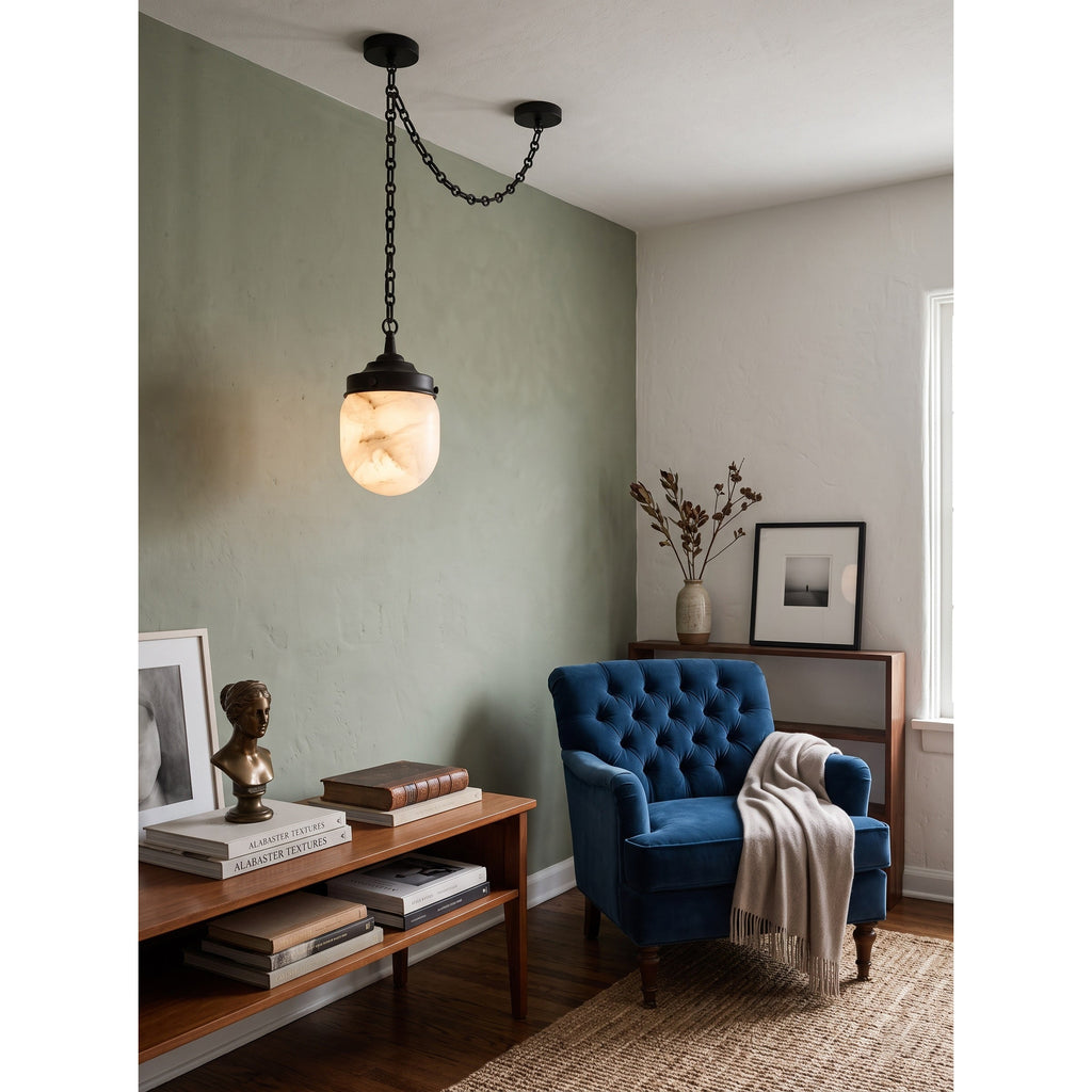 Radilum Bullet Chain Alabaster Chandelier
