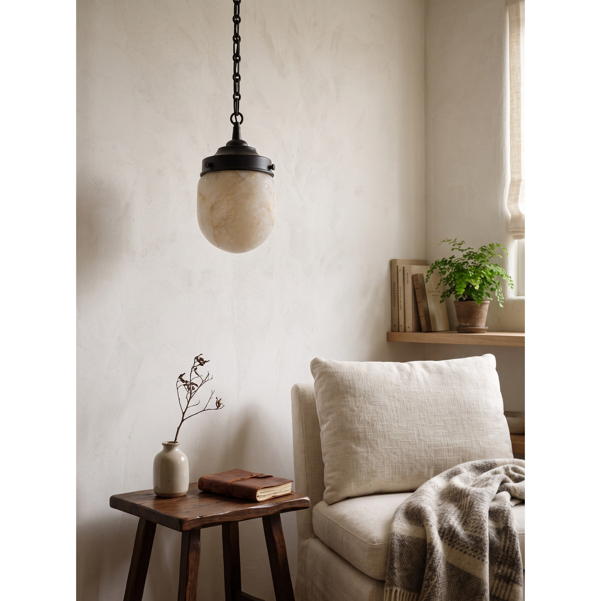Radilum Bullet Chain Alabaster Chandelier