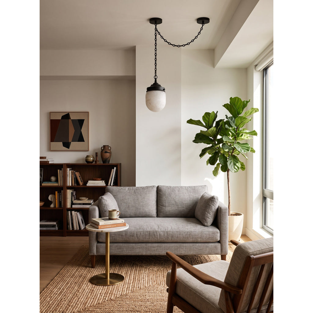 Radilum Bullet Chain Alabaster Chandelier