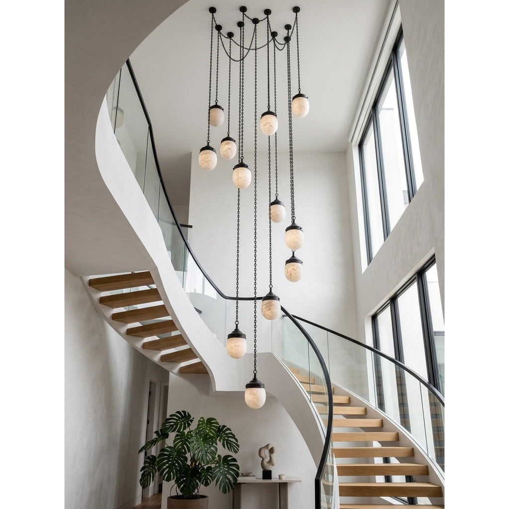 Radilum Bullet Chain Alabaster Chandelier