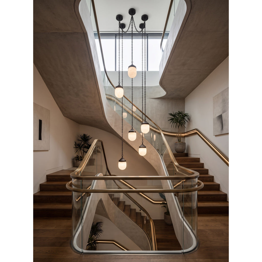 Radilum Bullet Chain Alabaster Chandelier
