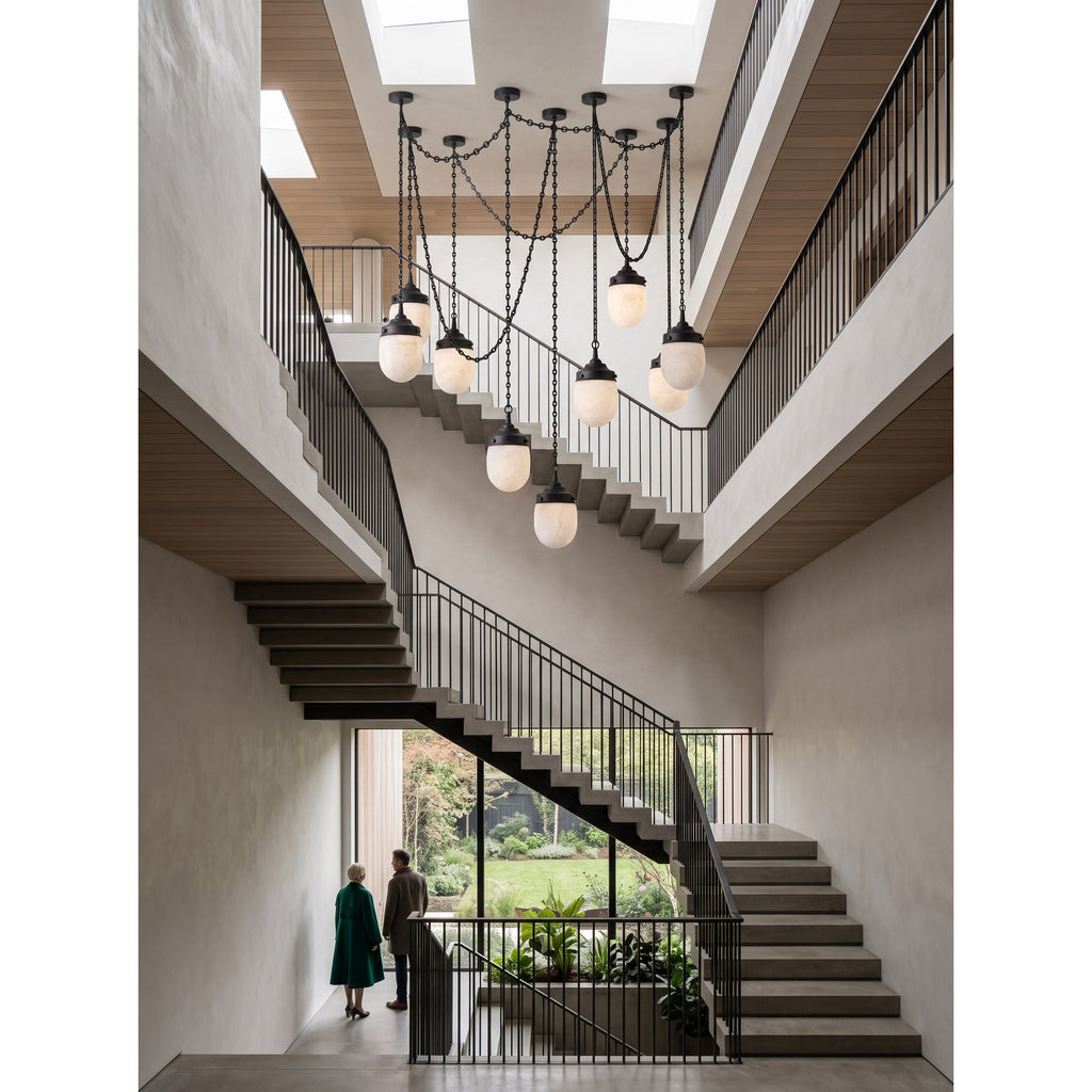 Radilum Bullet Chain Alabaster Chandelier