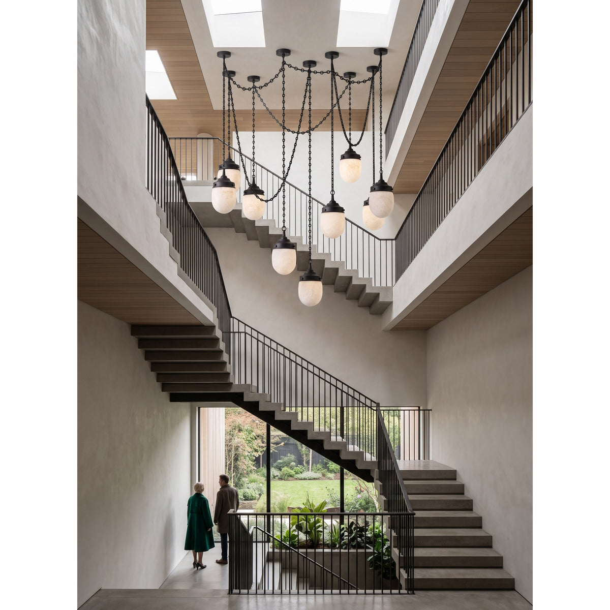 Radilum Bullet Chain Alabaster Chandelier