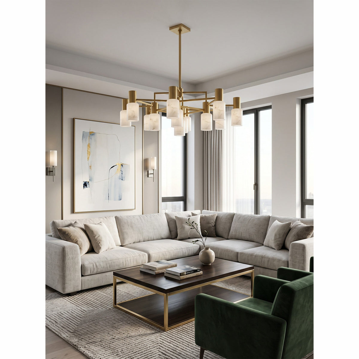 Radilum Centerport Alabaster Chandelier
