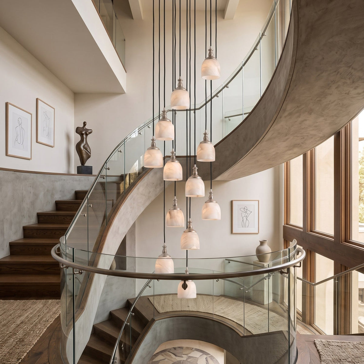 Radilum Chart Alabaster Cluster Chandelier