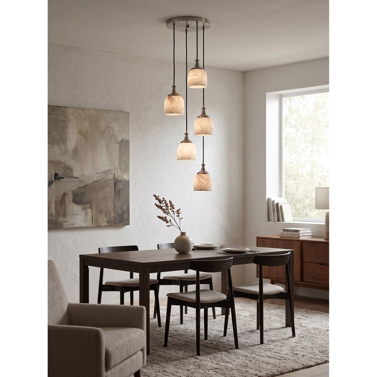 Radilum Chart Alabaster Cluster Chandelier