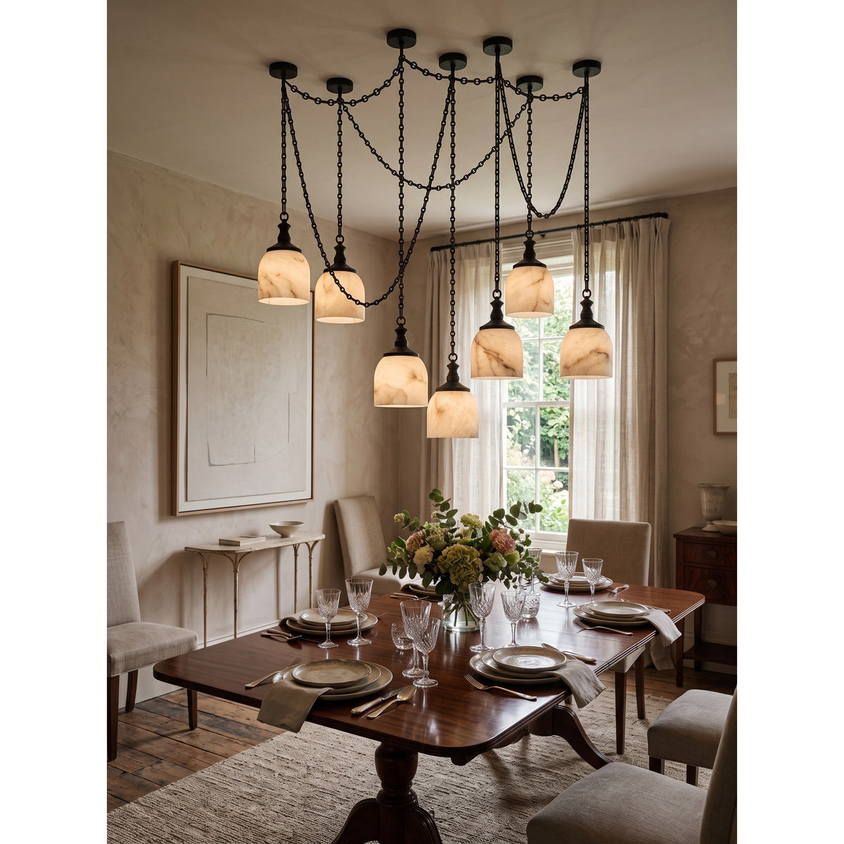Radilum Chart Chain Alabaster Chandelier