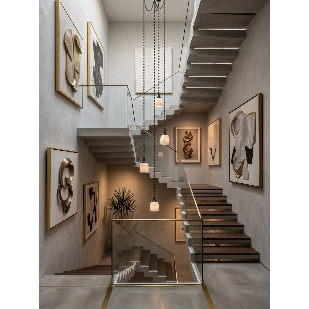 Radilum Chart Chain Alabaster Chandelier