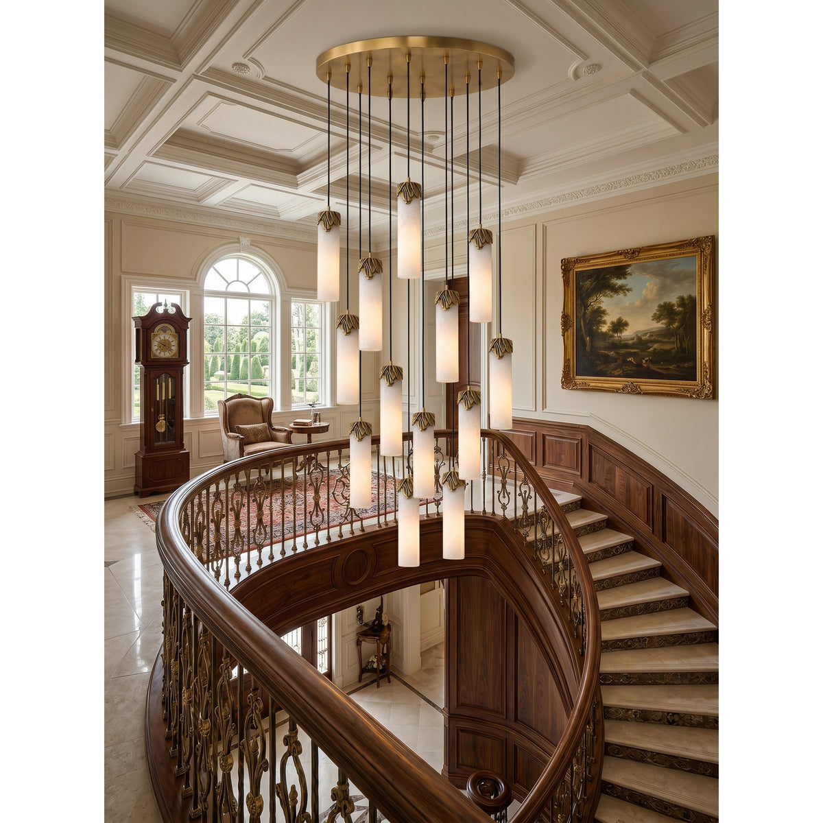 Radilum Dansani Lyra Alabaster Chandelier