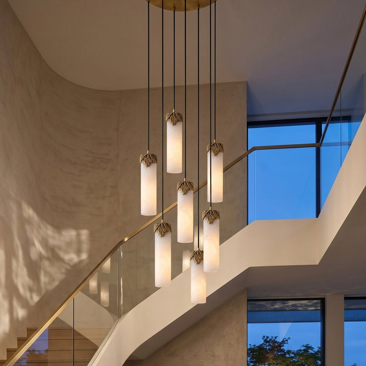 Radilum Dansani Lyra Alabaster Chandelier