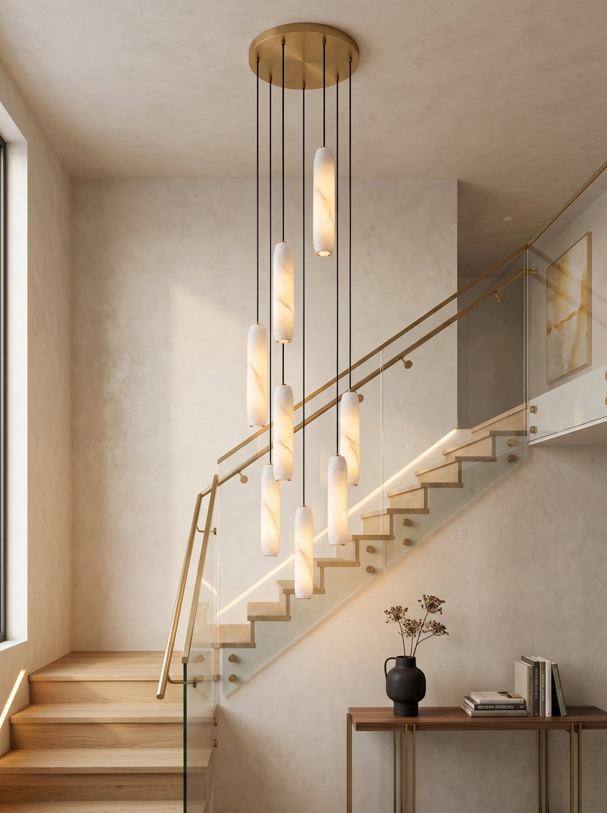 Radilum Flute Alabaster Chandelier