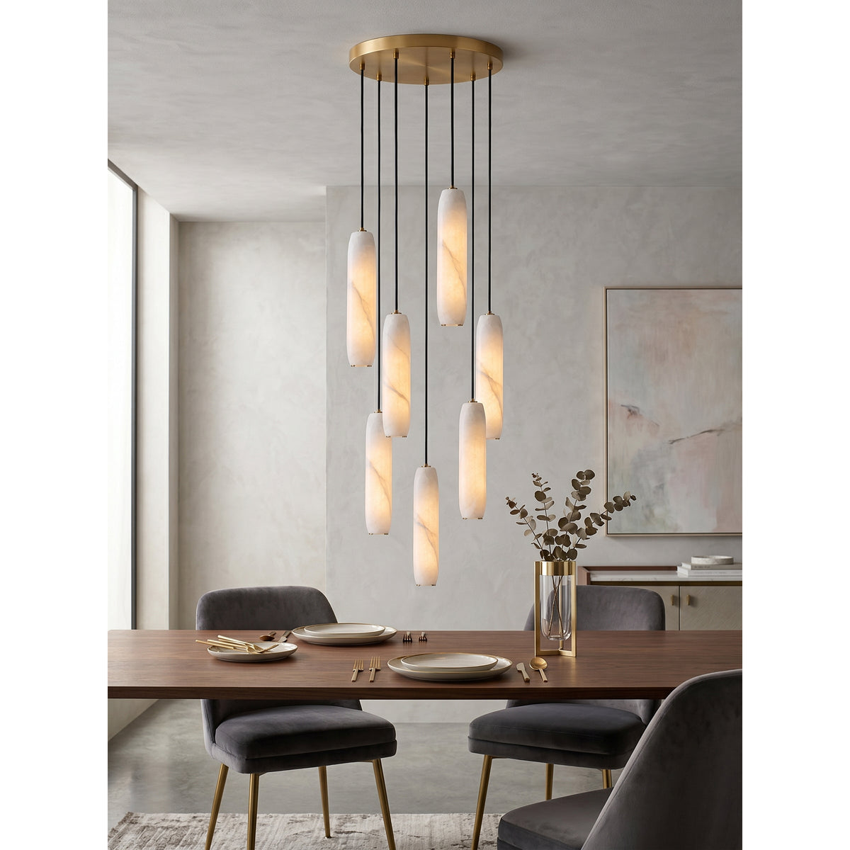 Radilum Flute Alabaster Chandelier