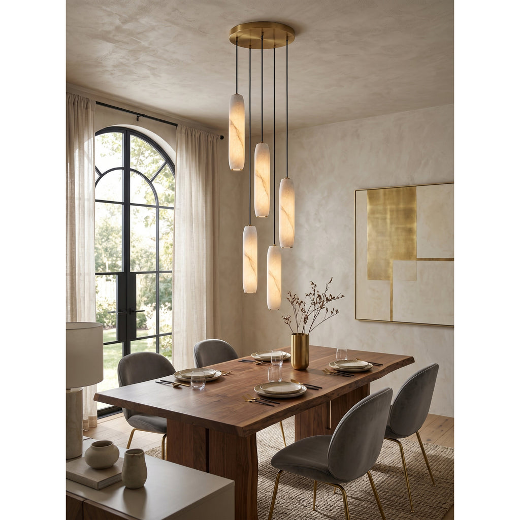 Radilum Flute Alabaster Chandelier