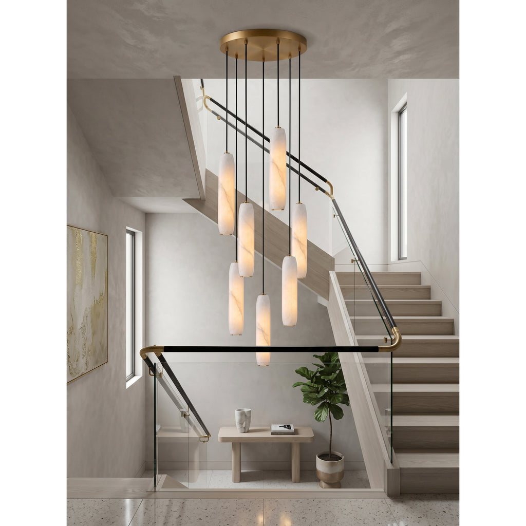 Radilum Flute Alabaster Chandelier