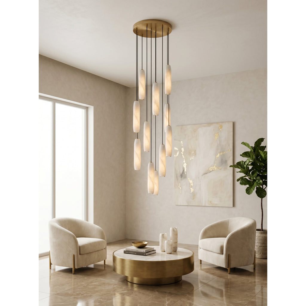 Radilum Flute Alabaster Chandelier