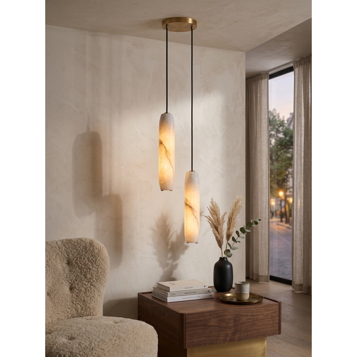 Radilum Flute Alabaster Chandelier