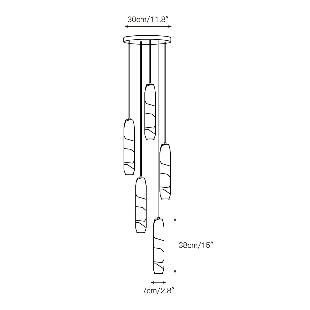 Radilum Flute Alabaster Chandelier