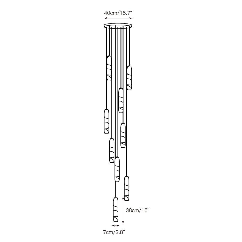 Radilum Flute Alabaster Chandelier