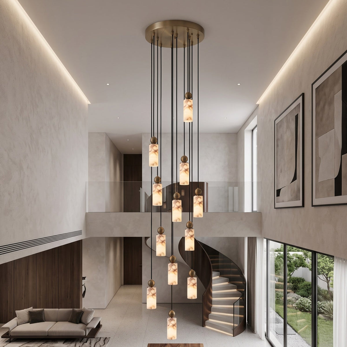 Radilum Harlin Alabaster Cluster Chandelier