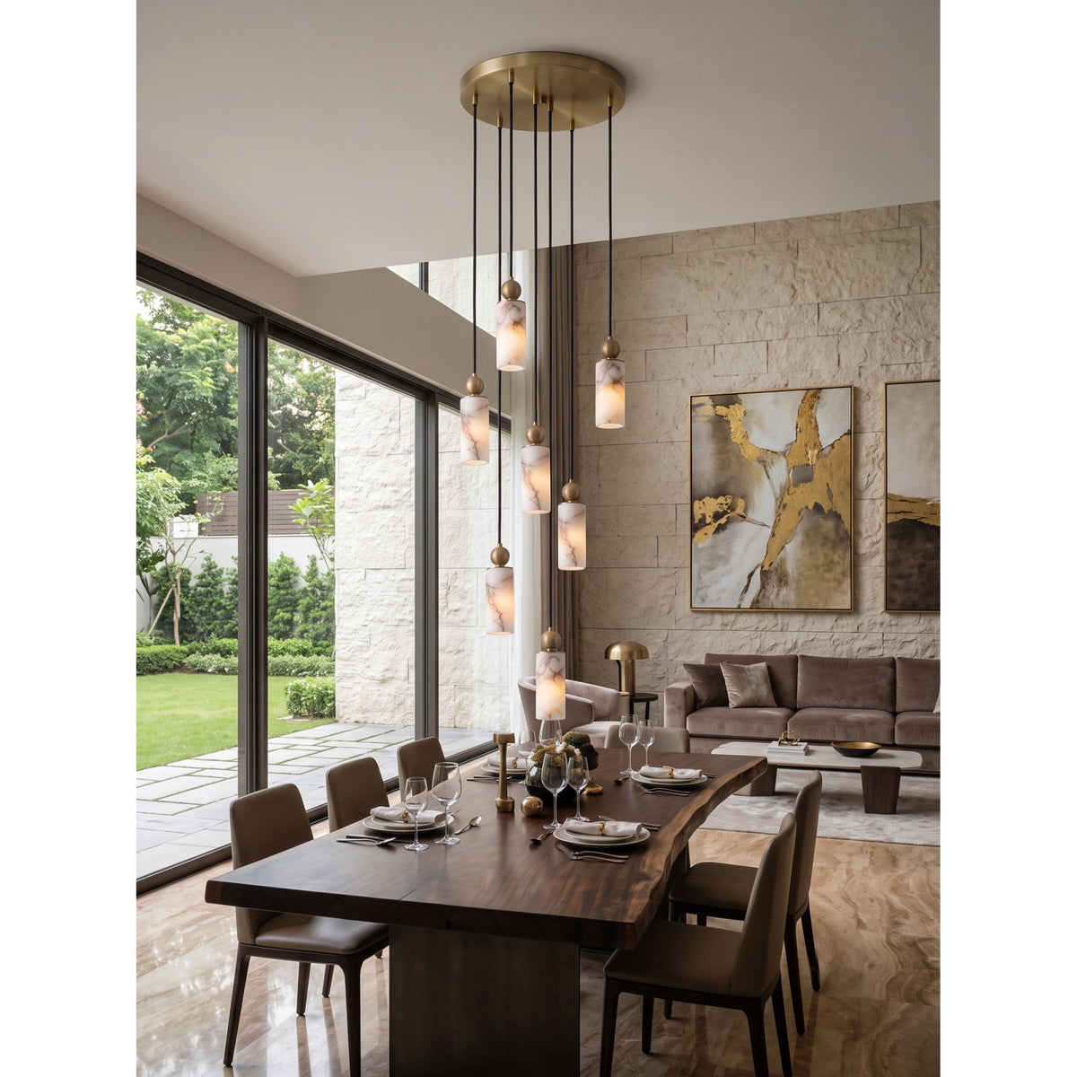 Radilum Harlin Alabaster Cluster Chandelier